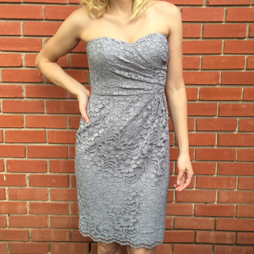 David’s Bridal | Strapless Lace Dress